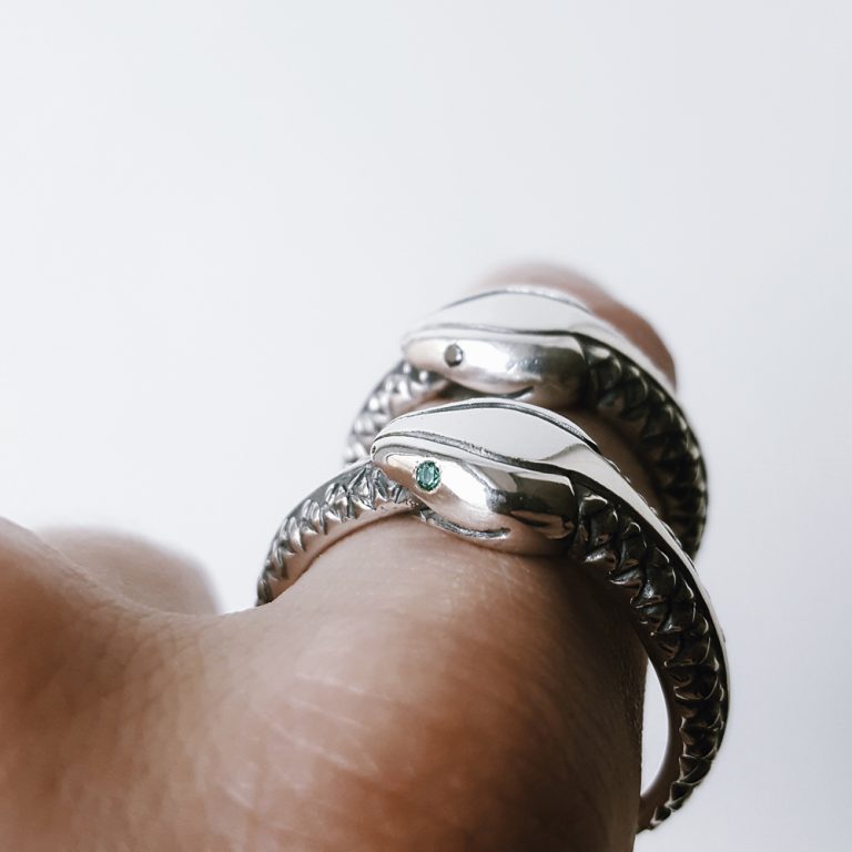 Silver ouroboros ring – Belly Of The Snake