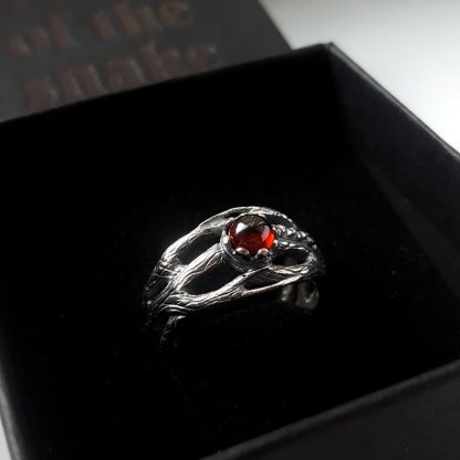 garnet twig ring