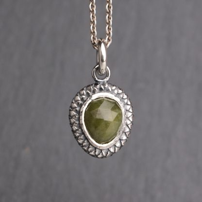 Snakeskin pendant with vesuvianite