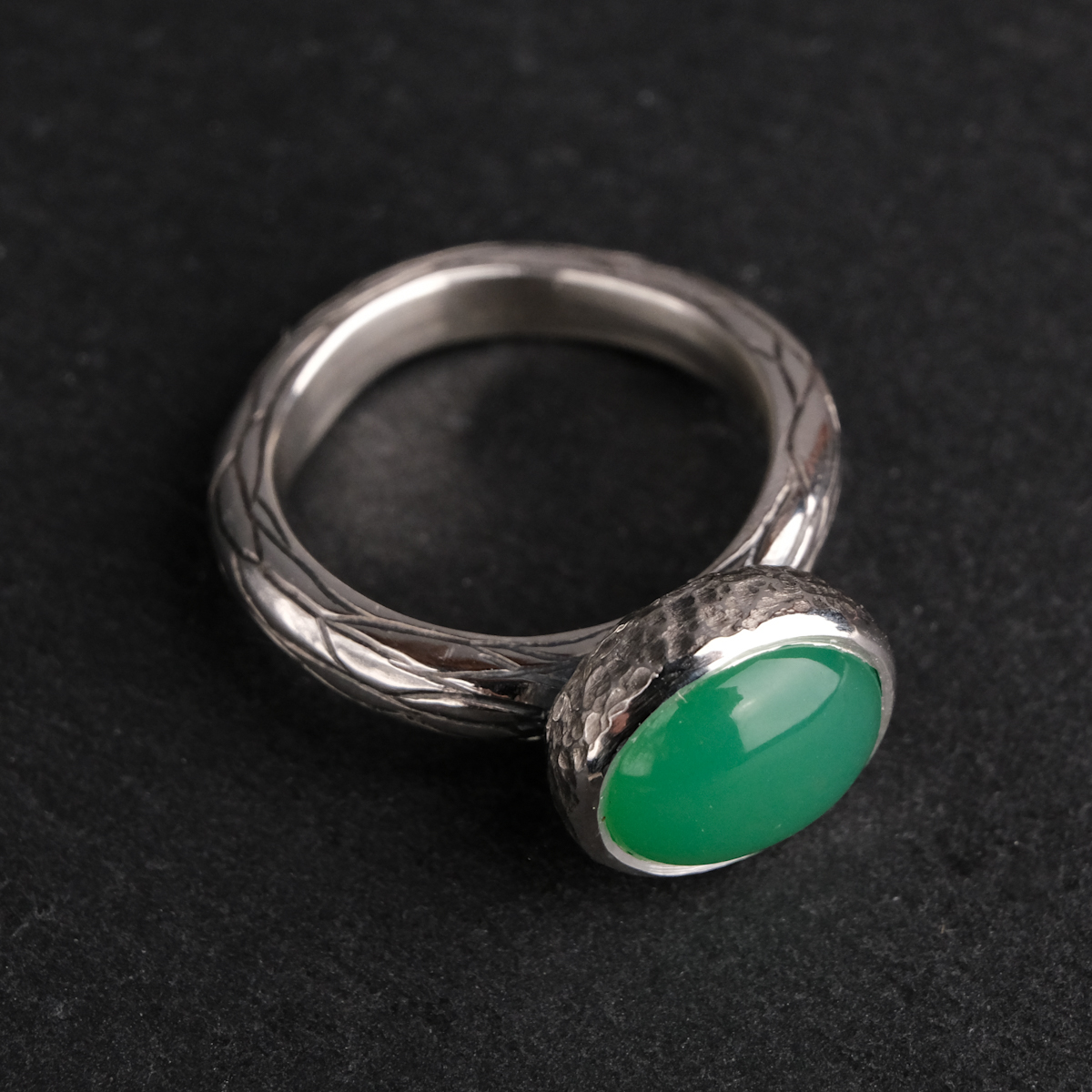 Twig ring with chrysoprase - US 5 (15.7) - Image 2