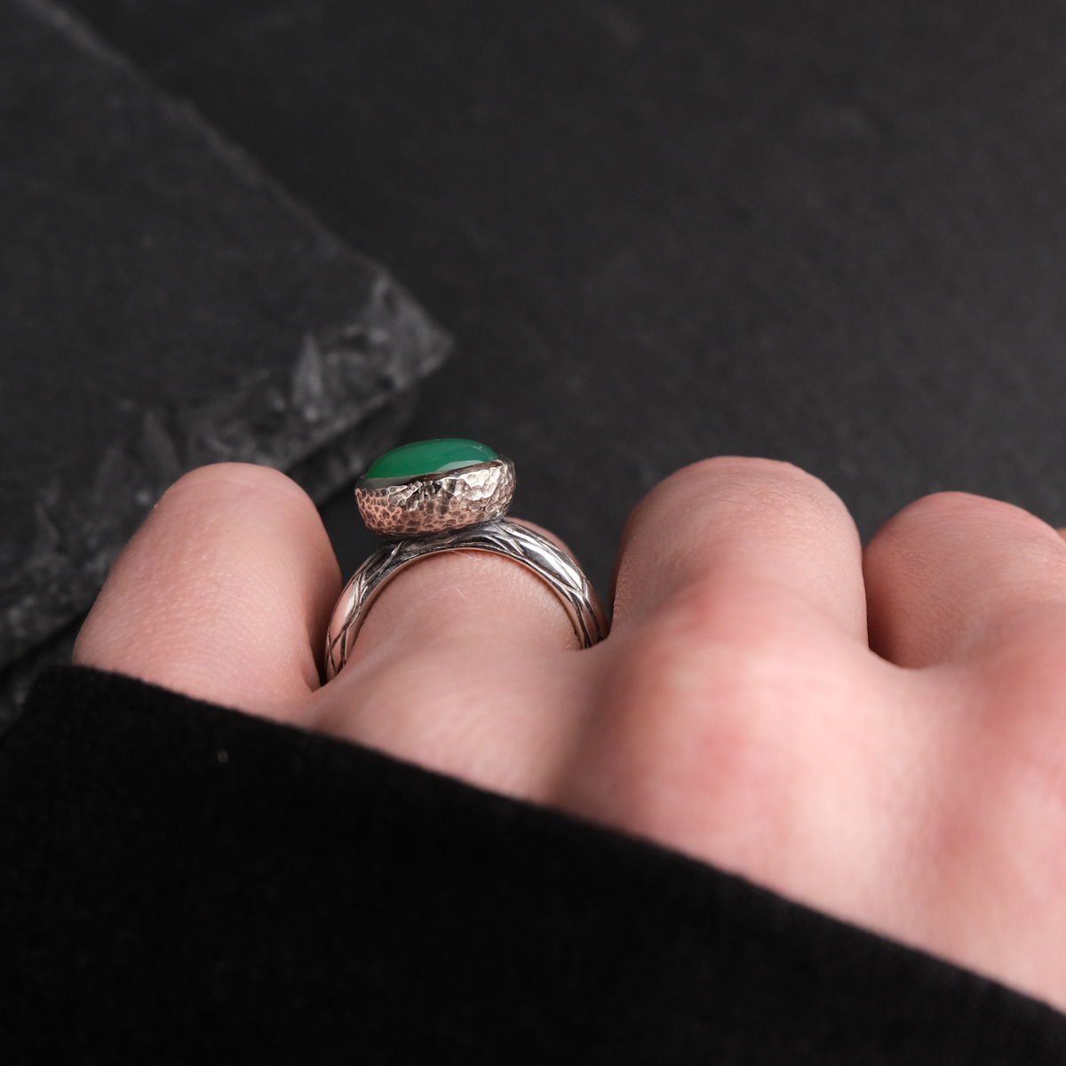 Twig ring with chrysoprase - US 5 (15.7) - Image 6